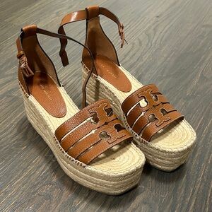 Tory Burch Ines Leather Espadrille Platform Sandals